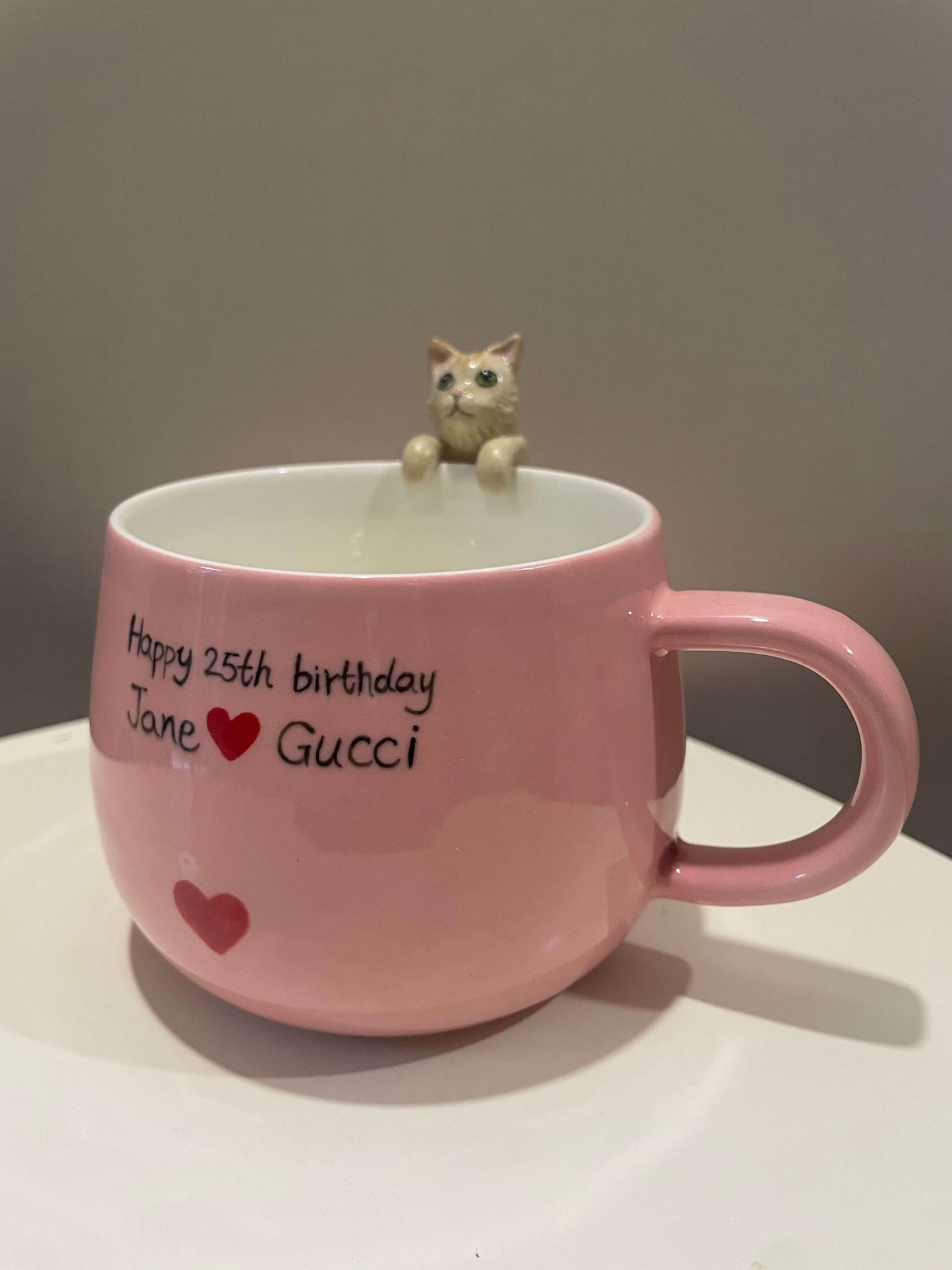 Handmade Custom Pink Pet Mug