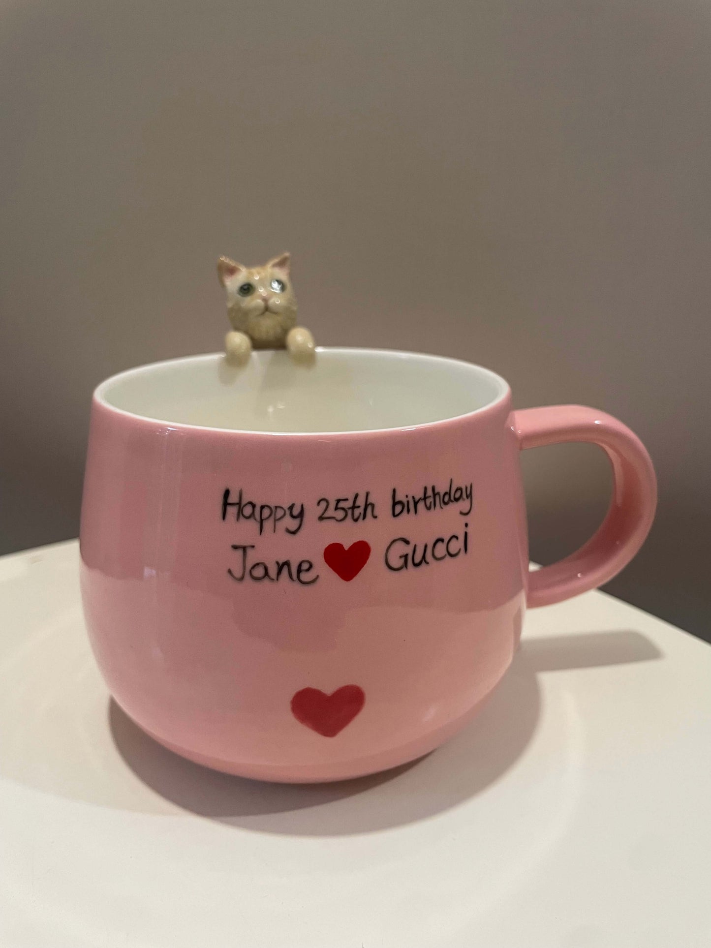 Handmade Custom Pink Pet Mug