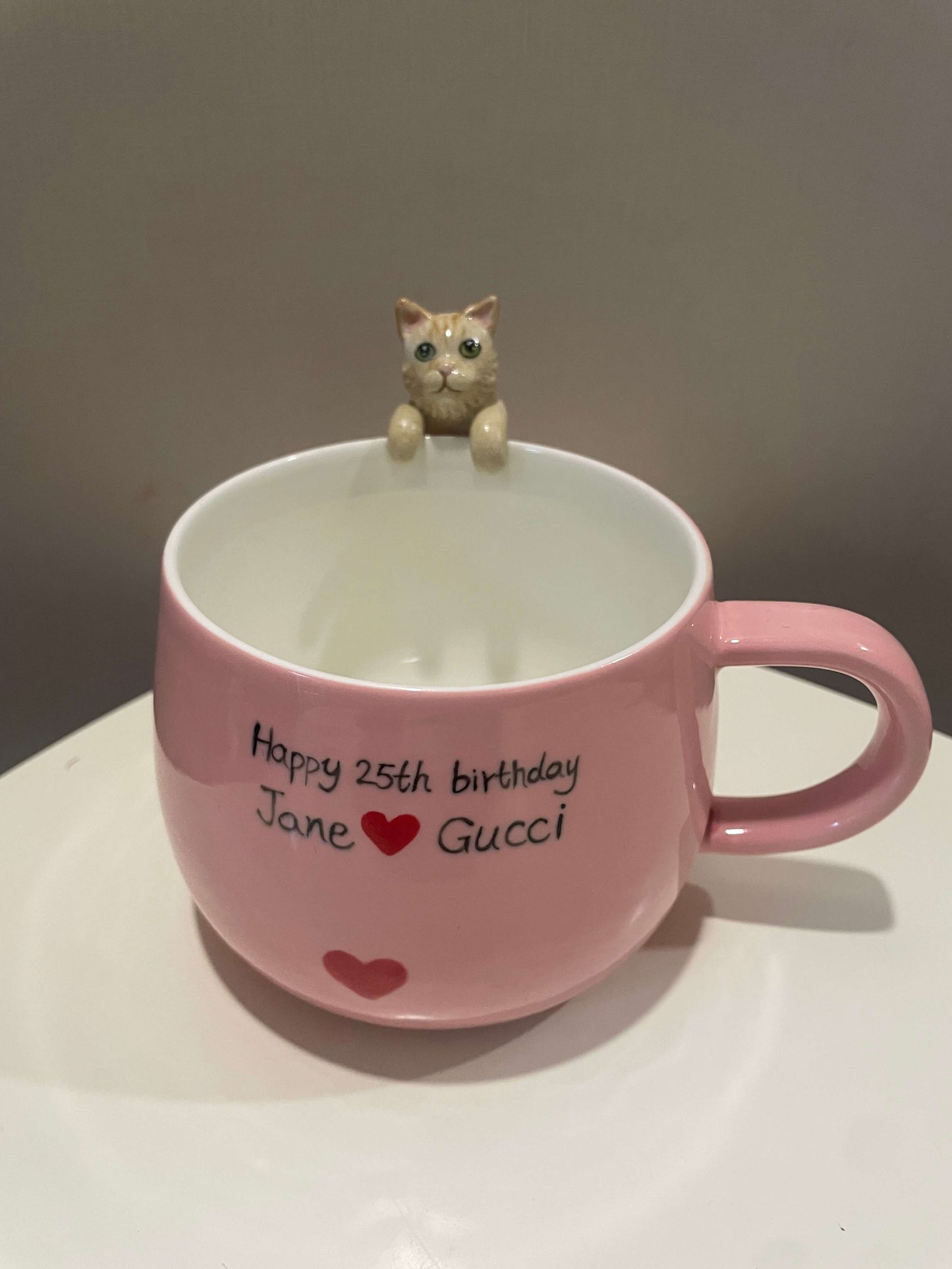 Handmade Custom Pink Pet Mug