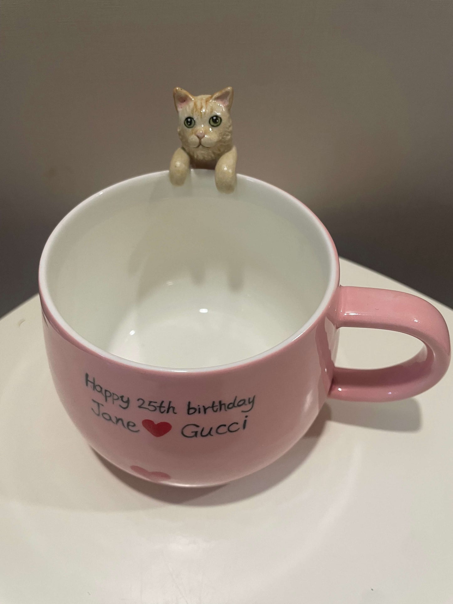 Handmade Custom Pink Pet Mug