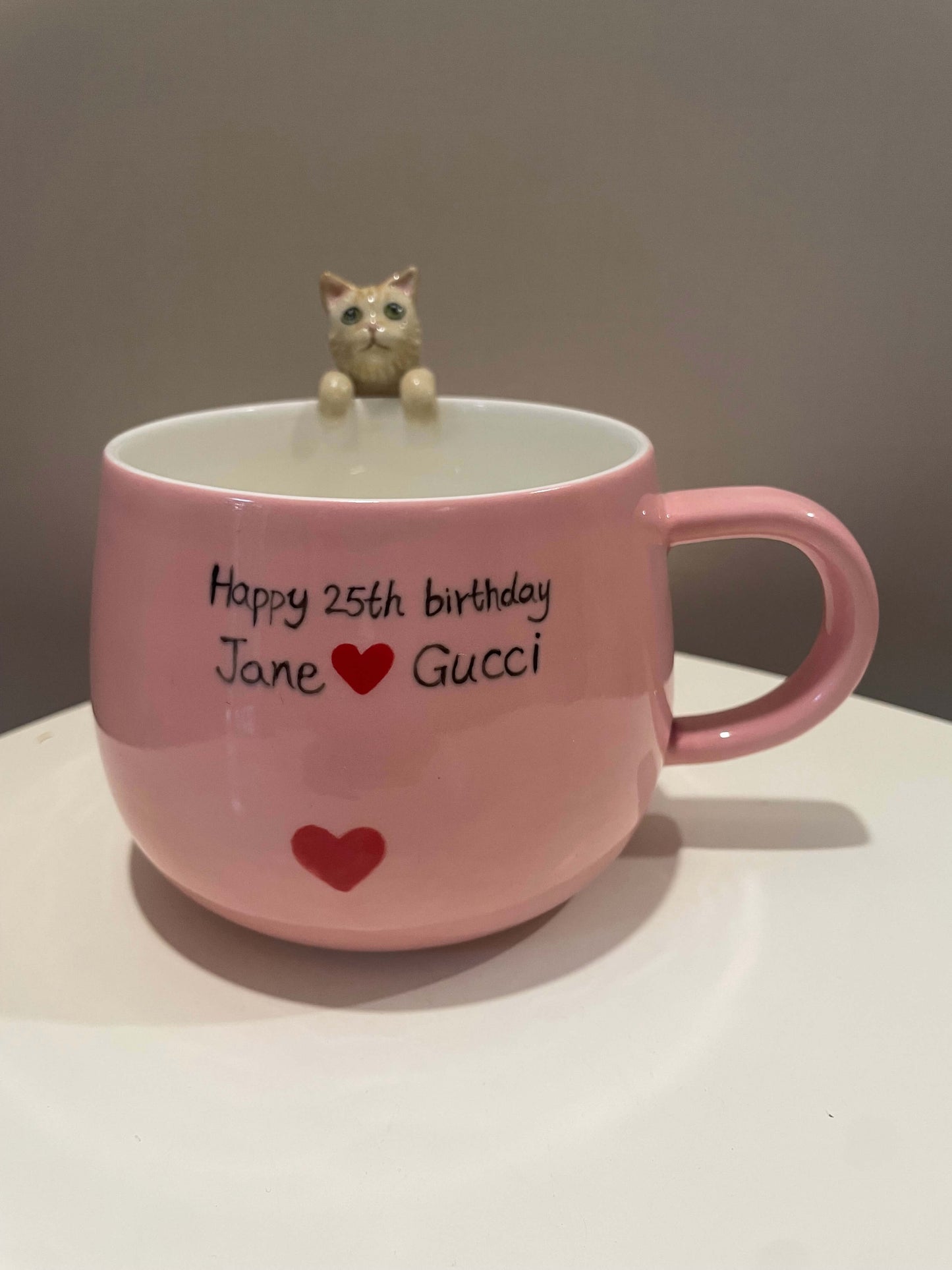 Handmade Custom Pink Pet Mug