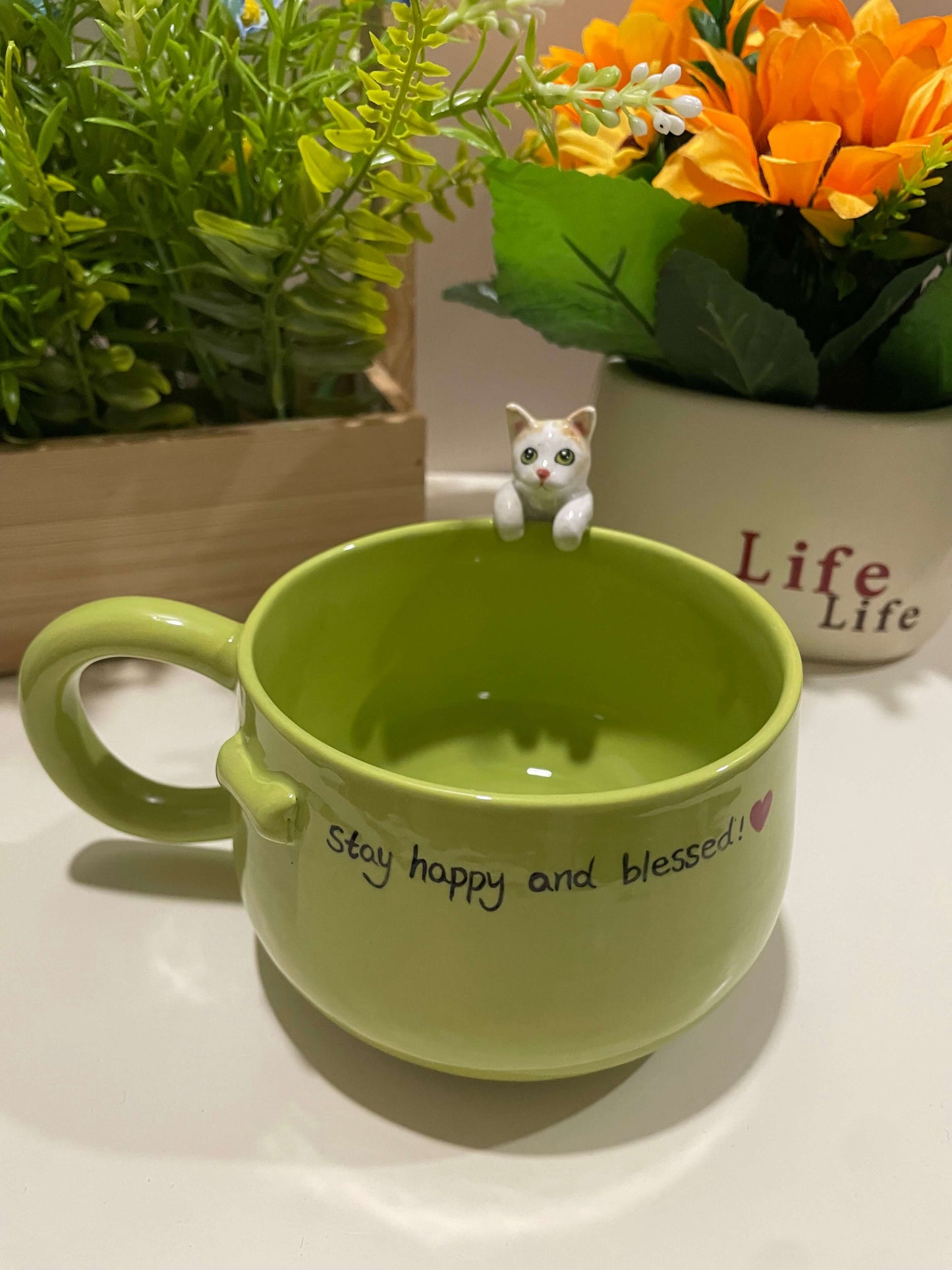 Handmade Custom Green Pet Mug