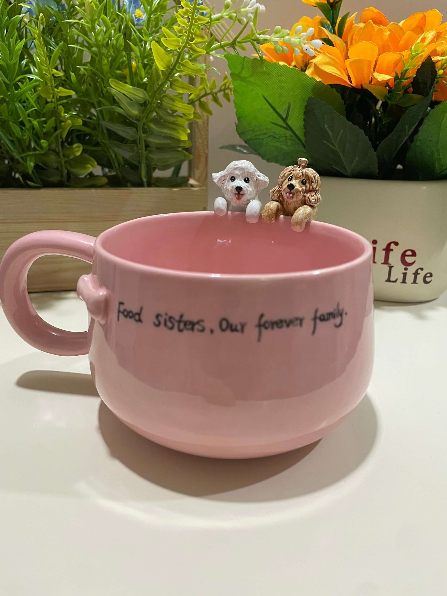 Handmade Custom Pink Pet Mug