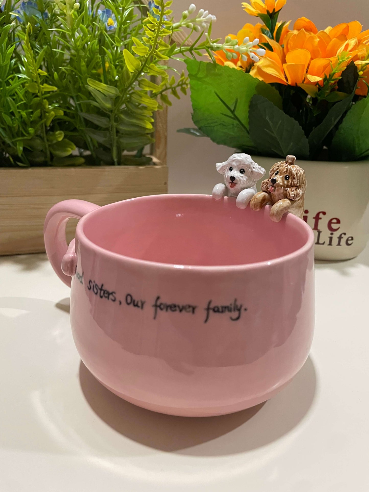 Handmade Custom Pink Pet Mug