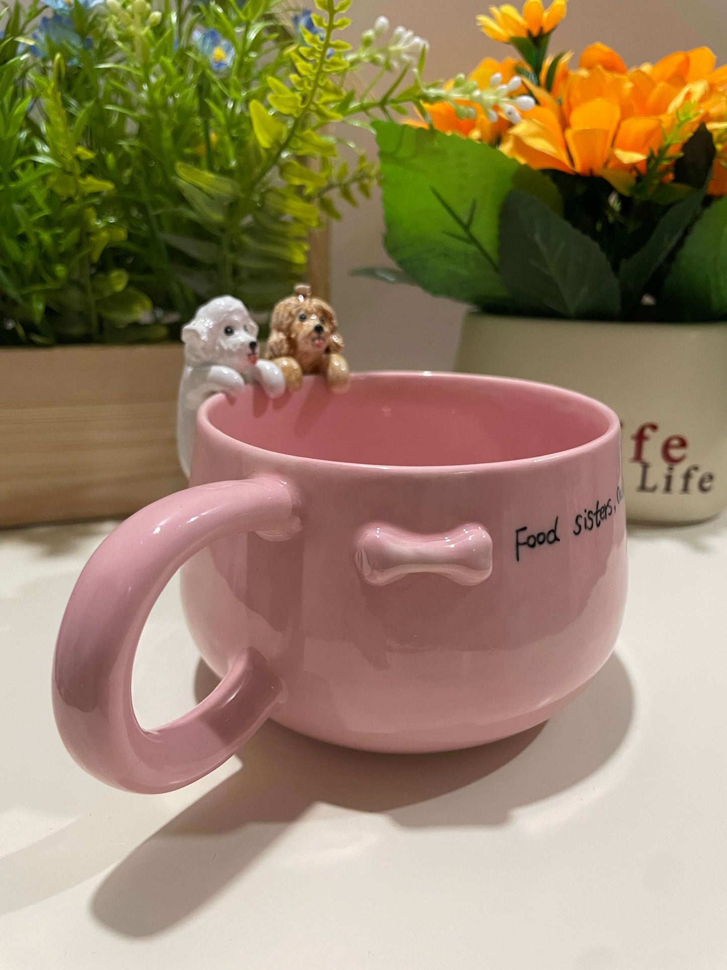 Handmade Custom Pink Pet Mug