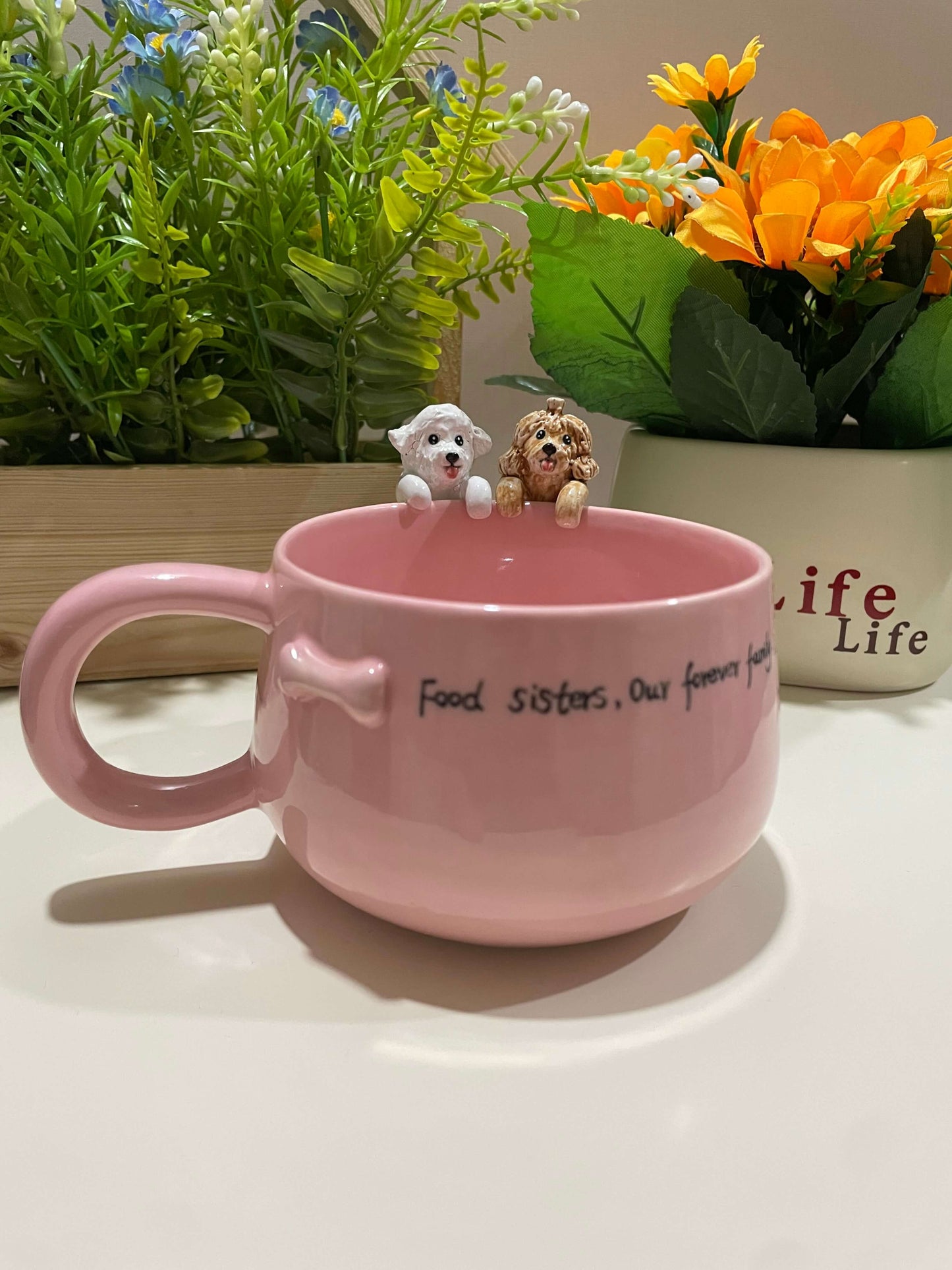Handmade Custom Pink Pet Mug