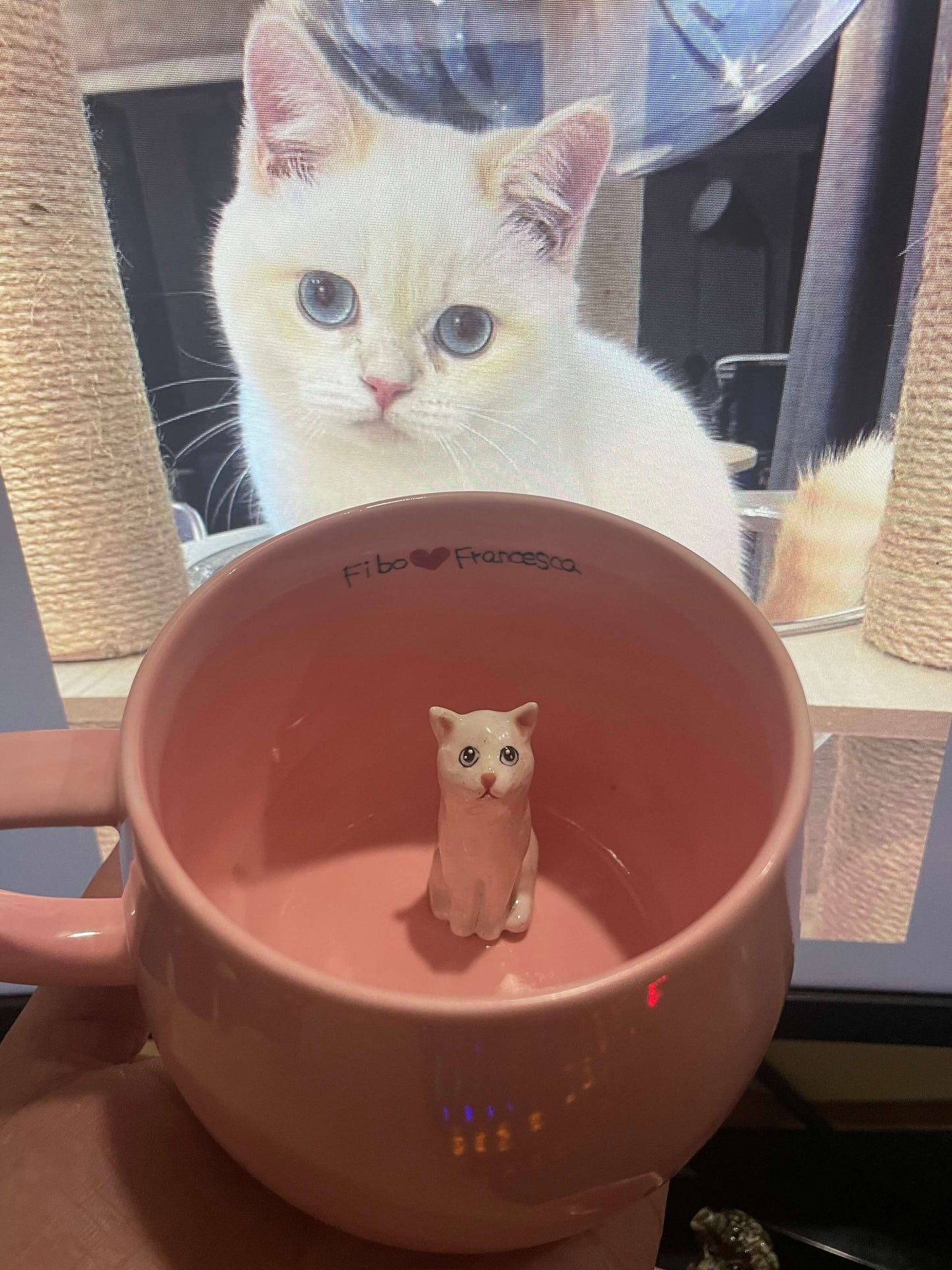 Handmade Custom Pink Pet Mug