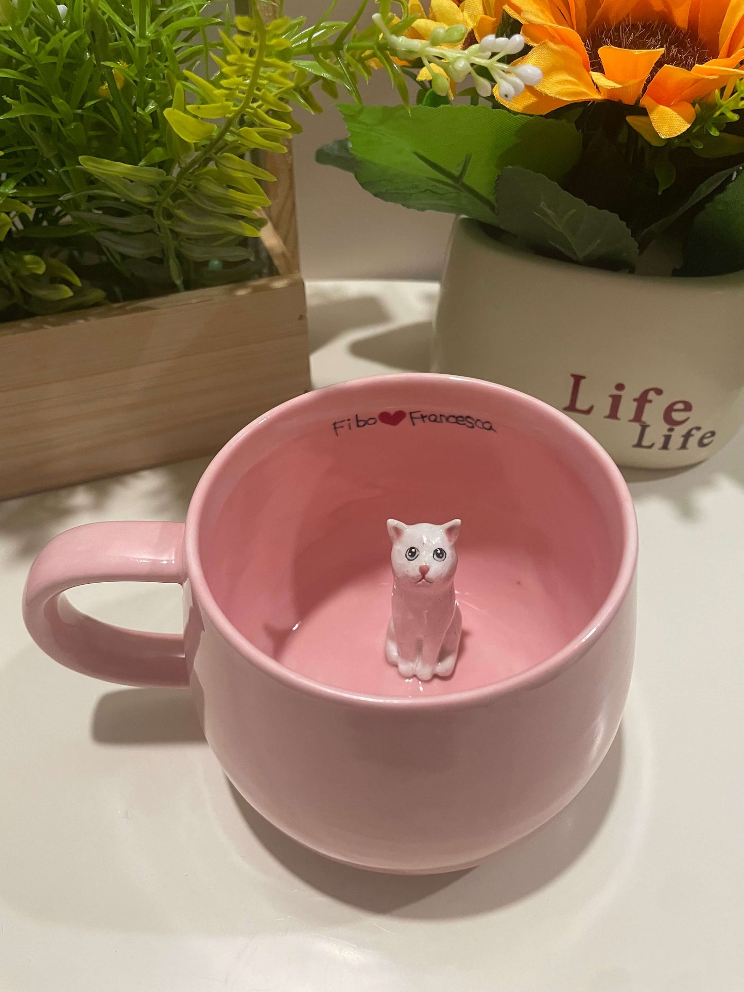 Handmade Custom Pink Pet Mug
