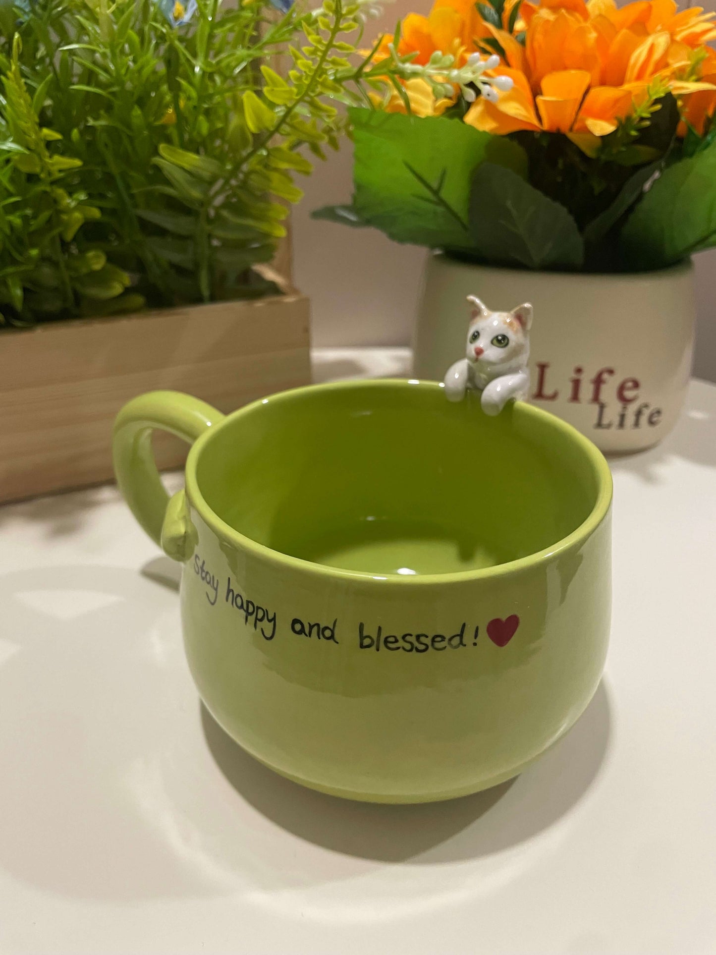 Handmade Custom Green Pet Mug