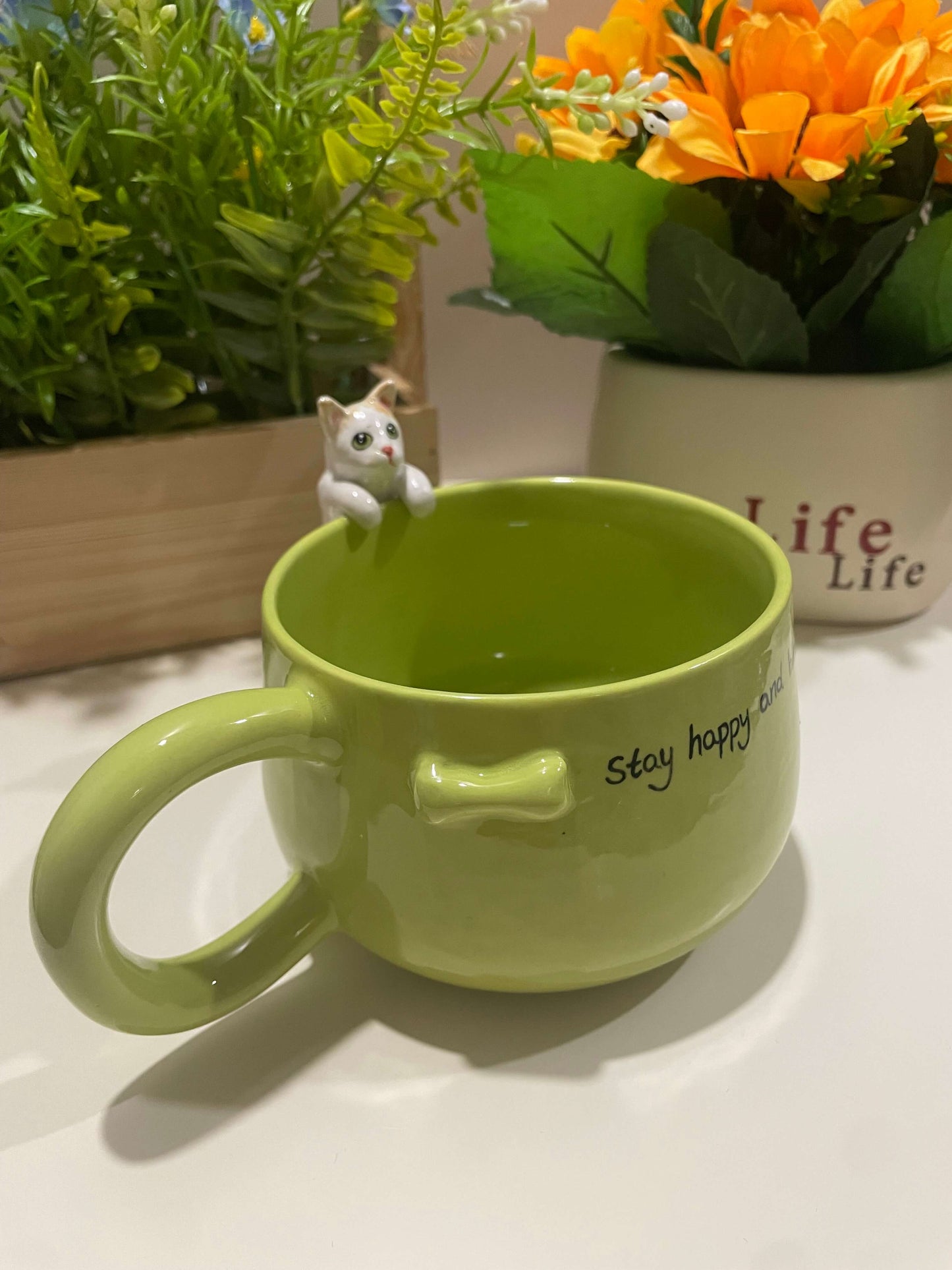 Handmade Custom Green Pet Mug