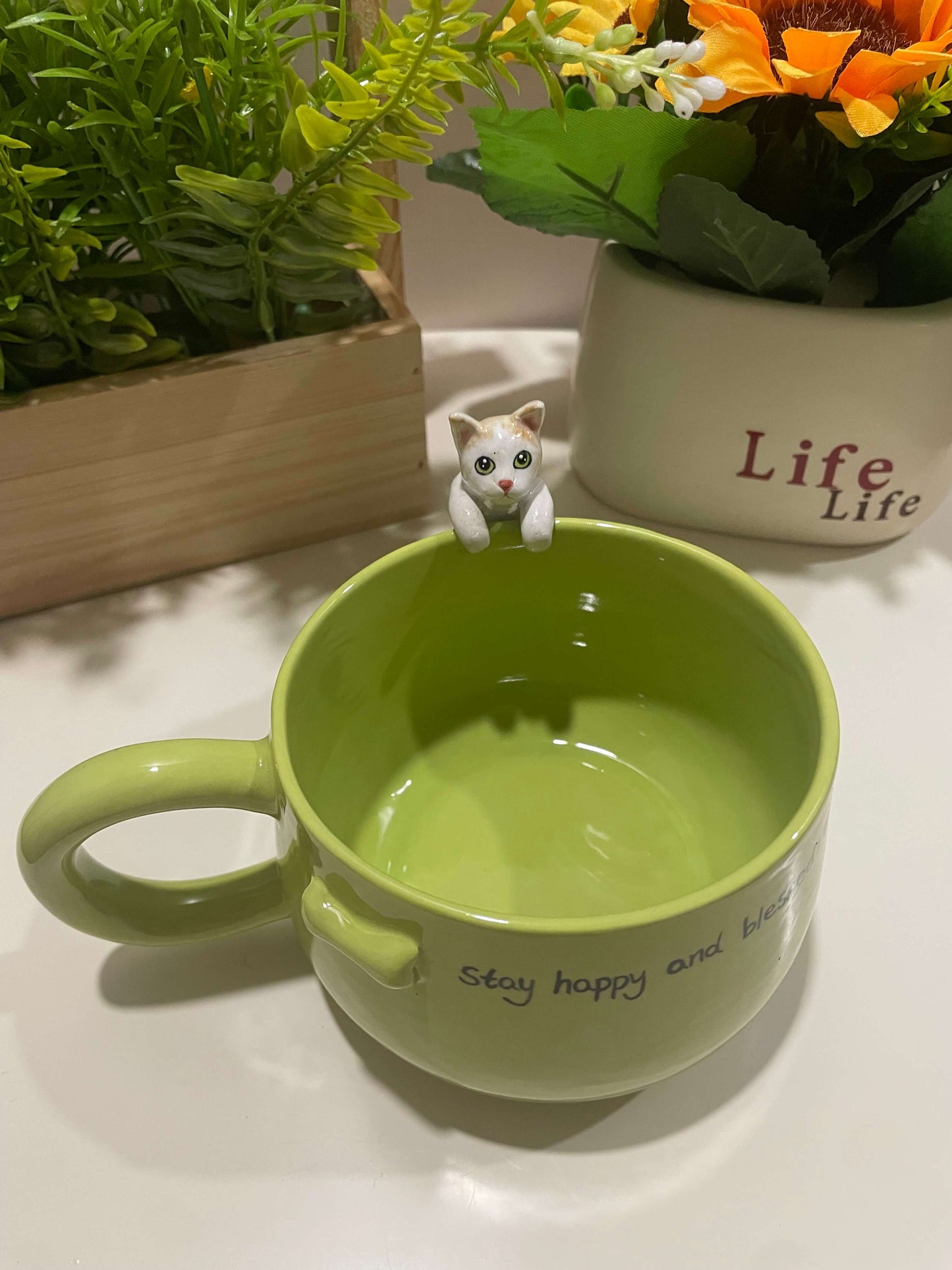 Handmade Custom Green Pet Mug