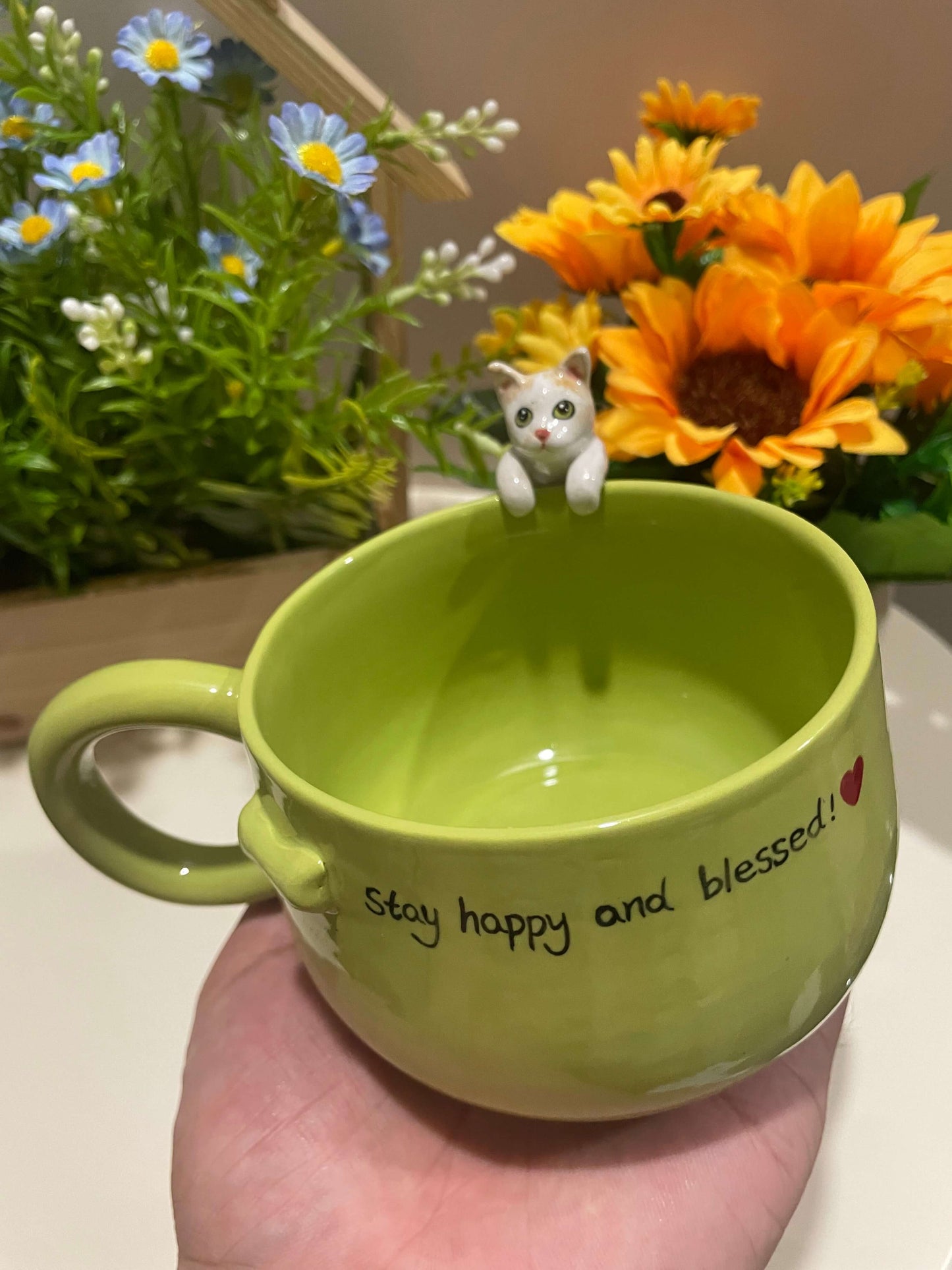 Handmade Custom Green Pet Mug